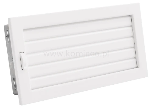 Kratka kominkowa PRO-V 450x170 z ruchomą żaluzją, biała