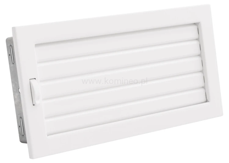Kratka kominkowa PRO-V 450x170 z ruchomą żaluzją, biała
