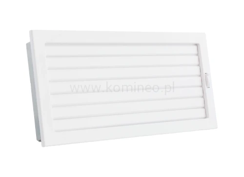 Kratka kominkowa PRO-V 450x220 z ruchomą żaluzją, biała