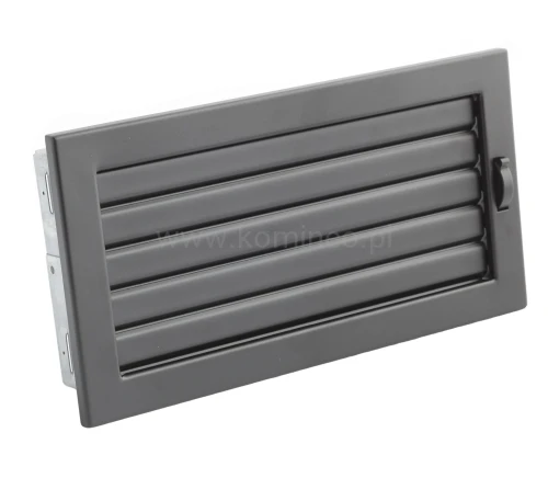 Kratka kominkowa PRO-V 325x170 z ruchomą żaluzją, czarna