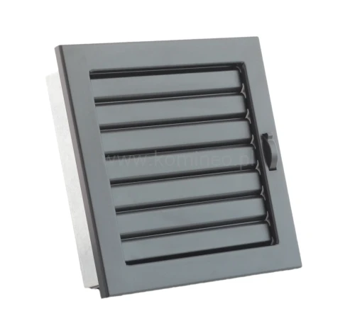 Kratka kominkowa PRO-V 220x220 z ruchomą żaluzją, czarna