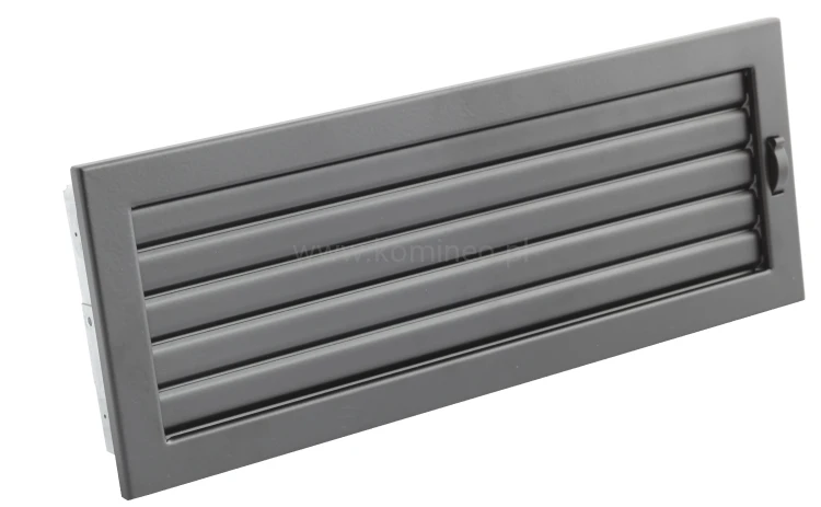 Kratka kominkowa PRO-V 450x170 z ruchomą żaluzją, czarna