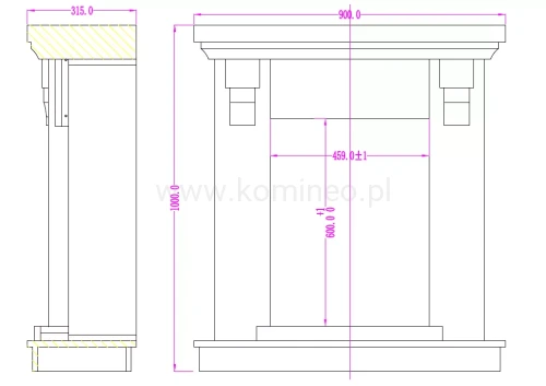 Kominek elektryczny AFLAMO STONES schemat