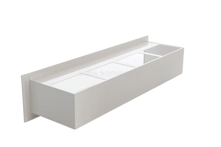 Luft PRO-V OPEN 450x100, prosty bez ramki, biały