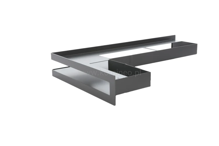 Luft PRO-V OPEN 300x500/70, narożny prawy bez ramki, czarny