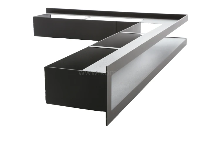 Luft PRO-V OPEN 500x700/100, narożny prawy bez ramki, czarny