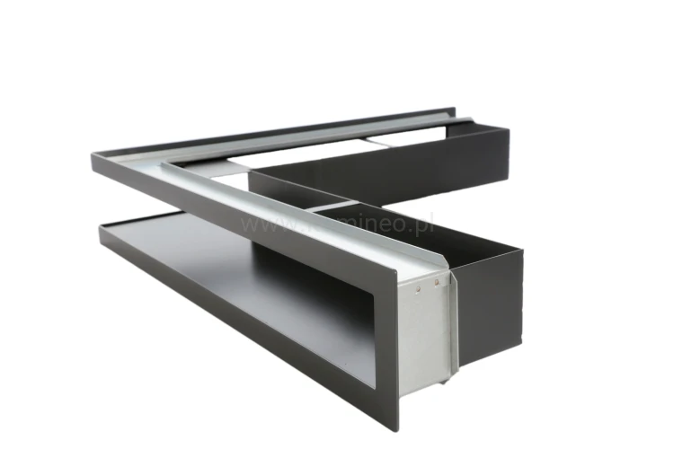 Luft PRO-V OPEN 500x500/70, narożny z ramką, czarny