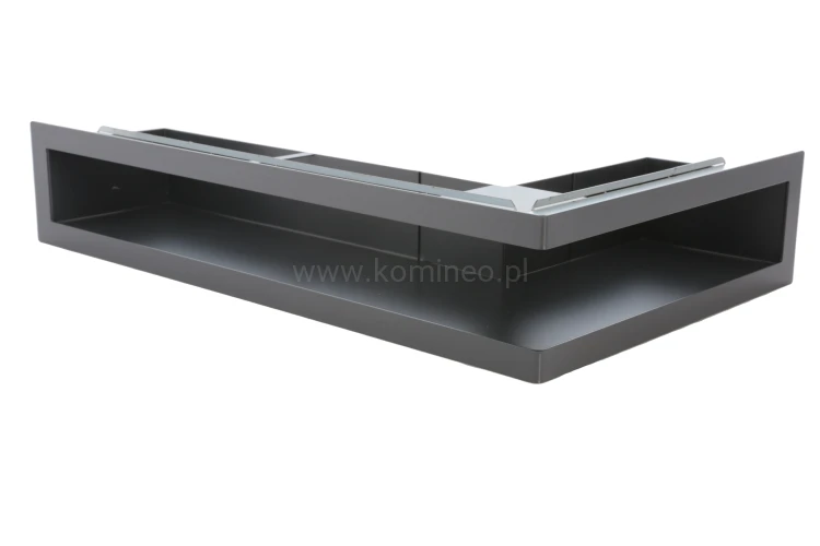 Luft PRO-V OPEN 300x500/70, narożny prawy z ramką, czarny