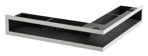 Luft PRO-V OPEN 500x500/100, narożny bez ramki, chromonikiel szlif