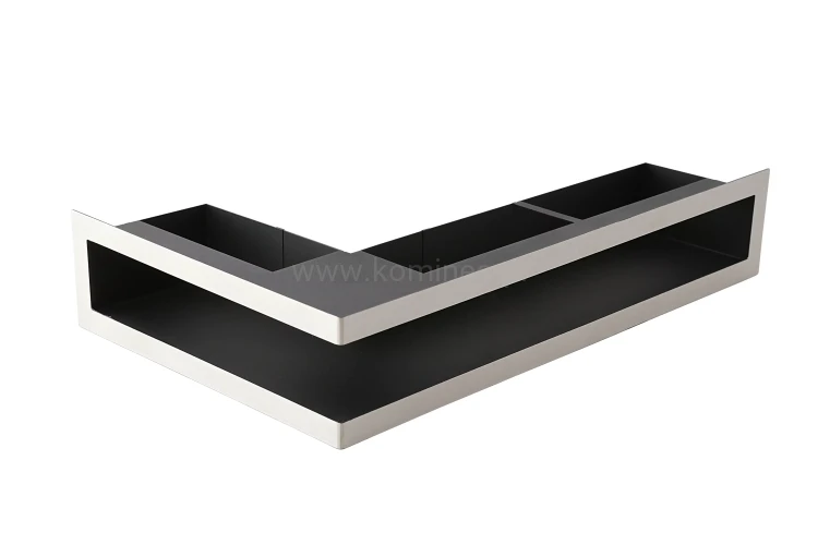 Luft PRO-V OPEN 500x300/70, narożny lewy bez ramki, chromonikiel szlif