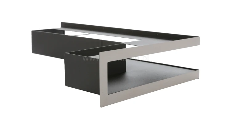 Luft PRO-V OPEN 500x300/70, narożny lewy bez ramki, chromonikiel szlif