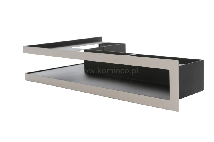 Luft PRO-V OPEN 500x300/100, narożny lewy bez ramki, chromonikiel szlif