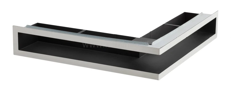 Luft PRO-V OPEN 500x500/100, narożny z ramką, chromonikiel szlif