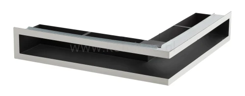 Luft PRO-V OPEN 500x500/70, narożny z ramką, chromonikiel szlif