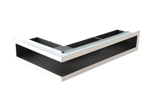 Luft PRO-V OPEN 500x300/70, narożny lewy z ramką, chromonikiel szlif