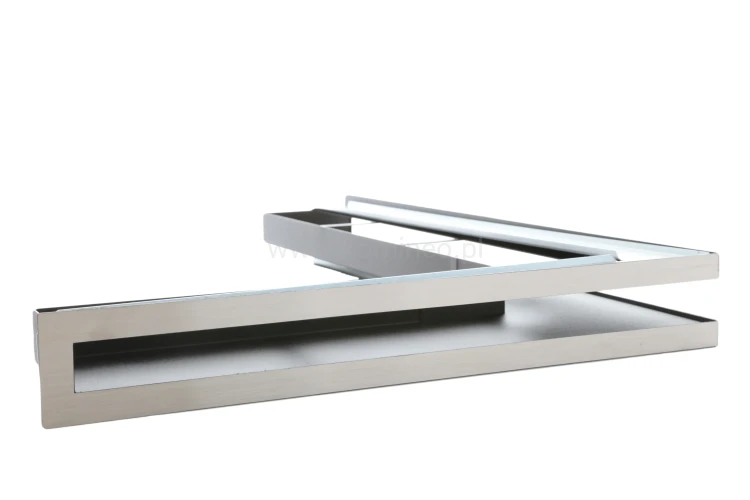 Luft PRO-V OPEN 700x500/100, narożny lewy z ramką, chromonikiel szlif