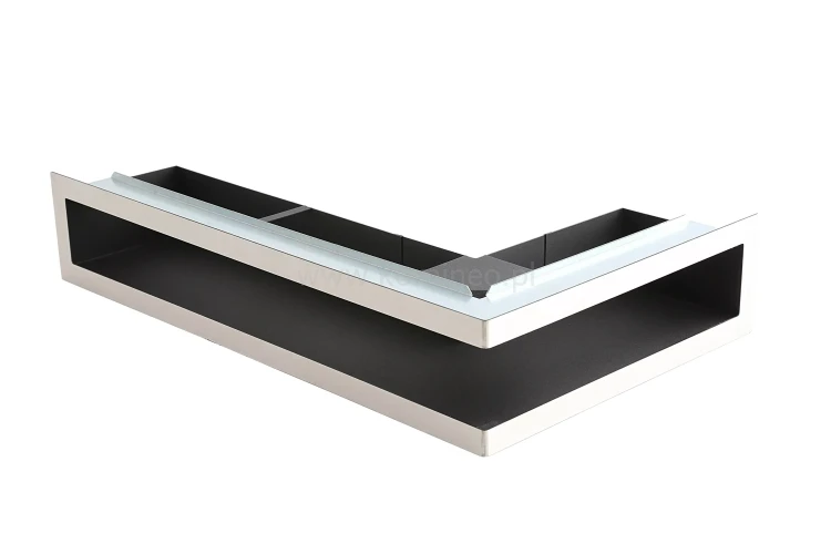 Luft PRO-V OPEN 300x500/70, narożny prawy z ramką, chromonikiel szlif