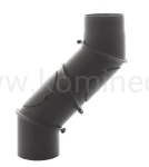 Kolano nastawne z rewizjami - 4 segmenty (czarne)