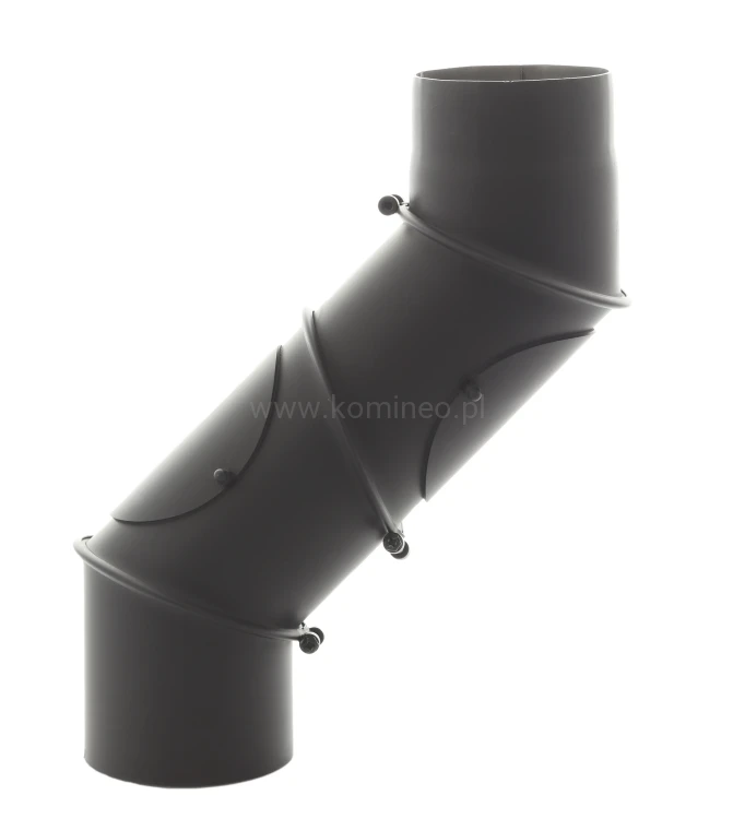 Kolano nastawne z rewizjami - 4 segmenty (czarne)