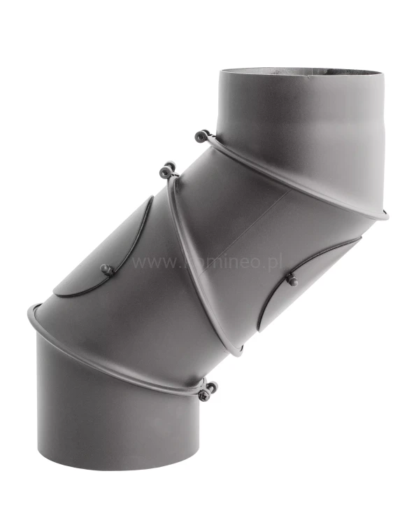 Kolano nastawne z rewizjami - 4 segmenty (szare)