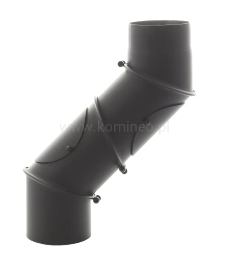 Kolano nastawne z rewizjami - 4 segmenty (czarne)