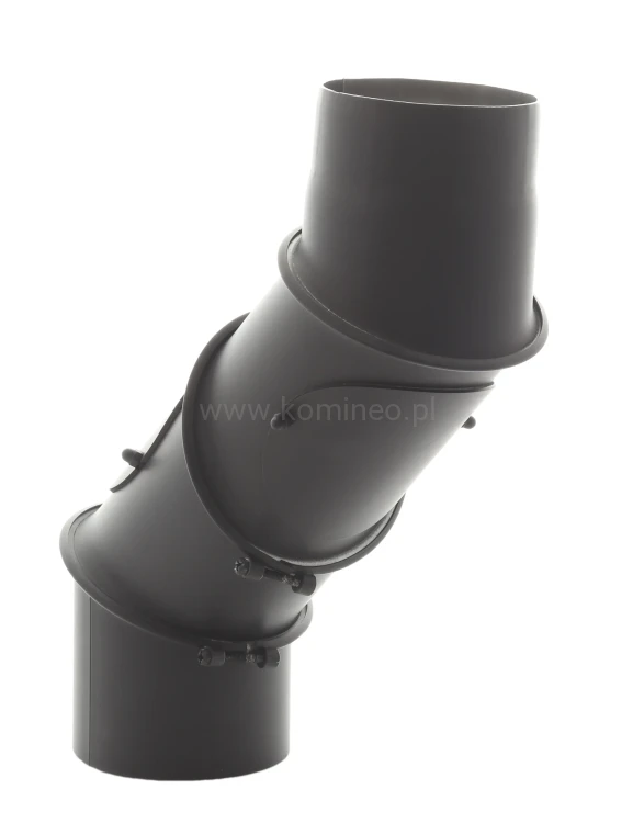 Kolano nastawne z rewizjami - 4 segmenty (czarne)