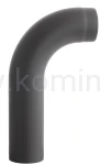 Kolano gięte wysokie krótkie 90º czarne