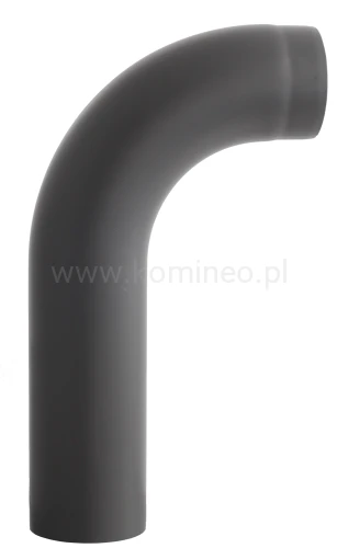 Kolano gięte wysokie krótkie 90º czarne