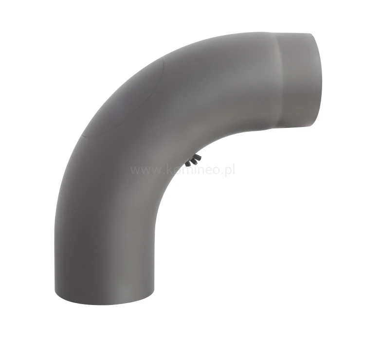 Kolano gięte niskie 90º z rewizją grafitowe