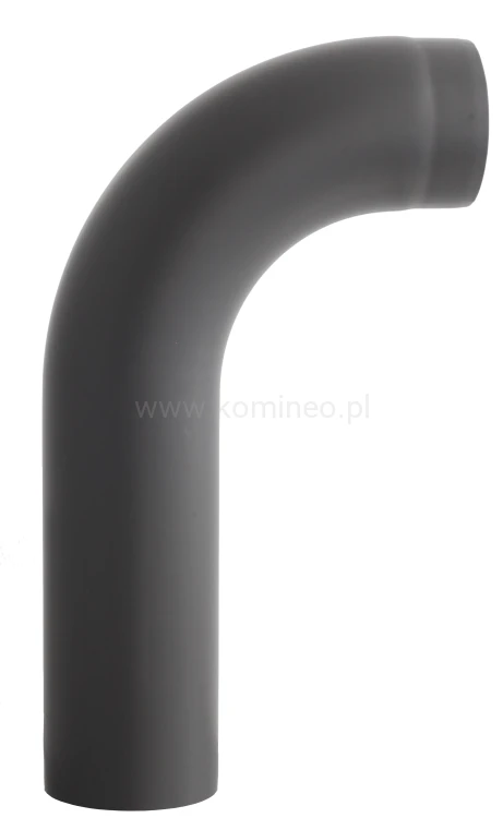 Kolano gięte wysokie krótkie 90º czarne