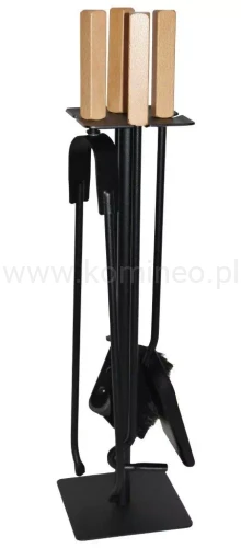 ArtFuego Z-3127-2-CZ Zestaw kominkowy ze stali, czarny, drewniane rączki
