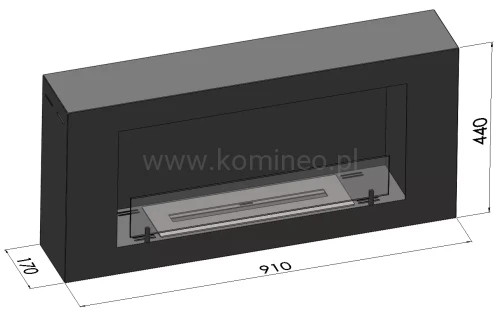 Biokominek SIMPLE fire BLACKBOX 910 schemat