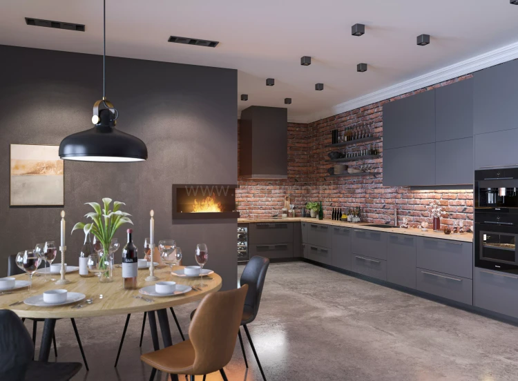 SIMPLE fire CORNER 900 prawy Biokominek do zabudowy narożny aranżacja