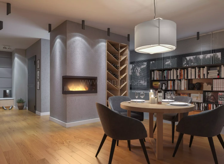 SIMPLE fire CORNER 900 lewy Biokominek do zabudowy narożny aranżacja