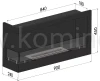 SIMPLE fire CORNER 900 lewy Biokominek do zabudowy narożny schemat
