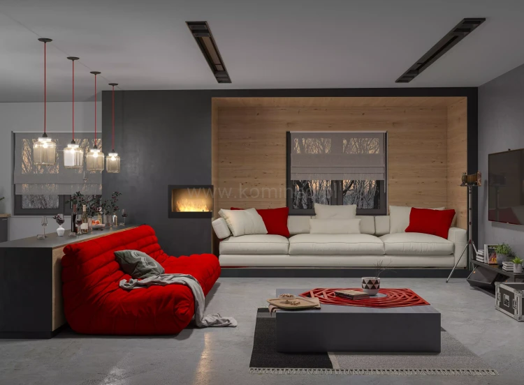 SIMPLE fire CORNER 600 prawy Biokominek do zabudowy narożny aranżacja