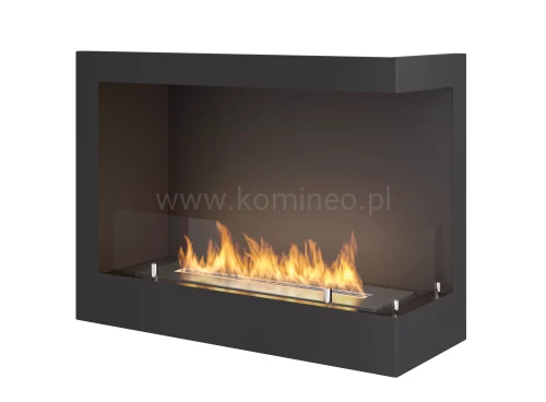 SIMPLE fire CORNER 600 prawy Biokominek do zabudowy narożny z szybami