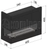SIMPLE fire CORNER 600 lewy Biokominek do zabudowy narożny schemat