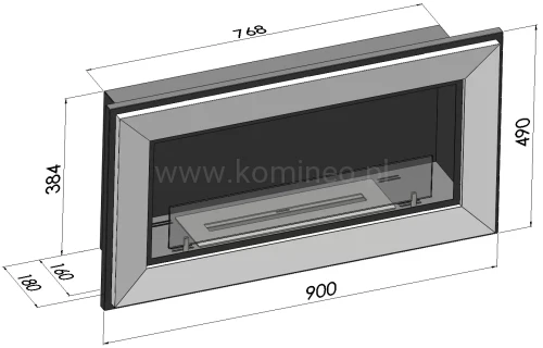 Biokominek SIMPLE fire FRAME 900 schemat