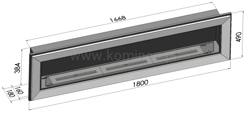 Biokominek SIMPLE fire FRAME 1800 schemat