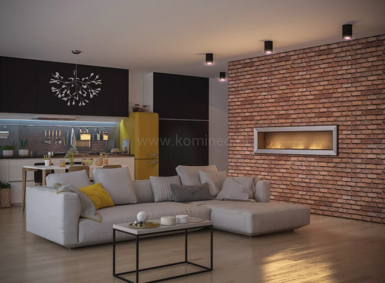 Biokominek SIMPLE fire FRAME 1800 inox, aranżacja