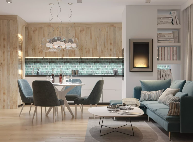 Biokominek SIMPLE fire FRAME 550 inox, aranżacja