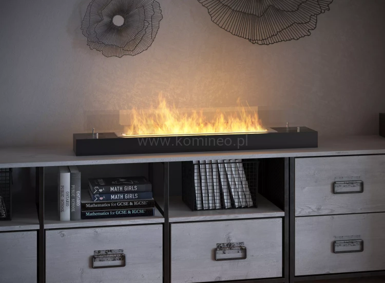 Biokominek SIMPLE fire FIREBOX 1200 z szybami, aranżacja
