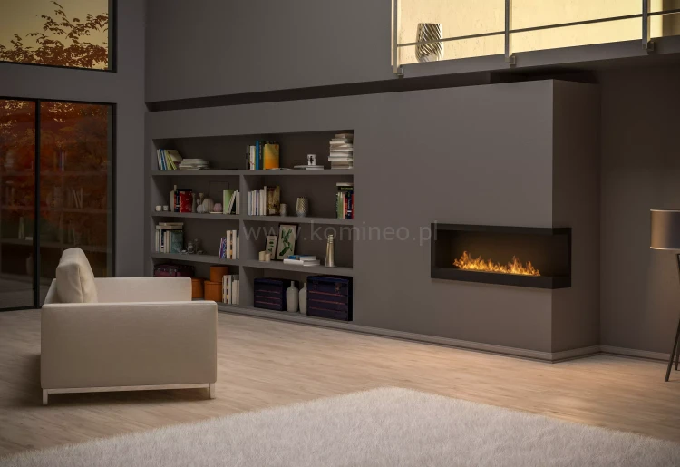 SIMPLE fire CORNER 1200 prawy Biokominek do zabudowy narożny, aranżacja