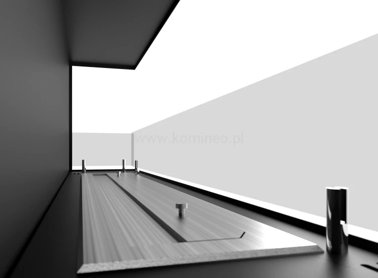 SIMPLE fire CORNER 1200 prawy Biokominek do zabudowy narożny z szybami