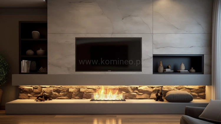 Biokominek do zabudowy INFIRE INSERT BLACK 600 aranzacja