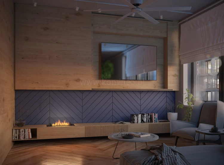 Biokominek do zabudowy INFIRE INSERT BLACK 600 aranzacja