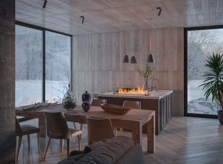 Biokominek do zabudowy INFIRE INSERT BLACK 1000 aranżacja