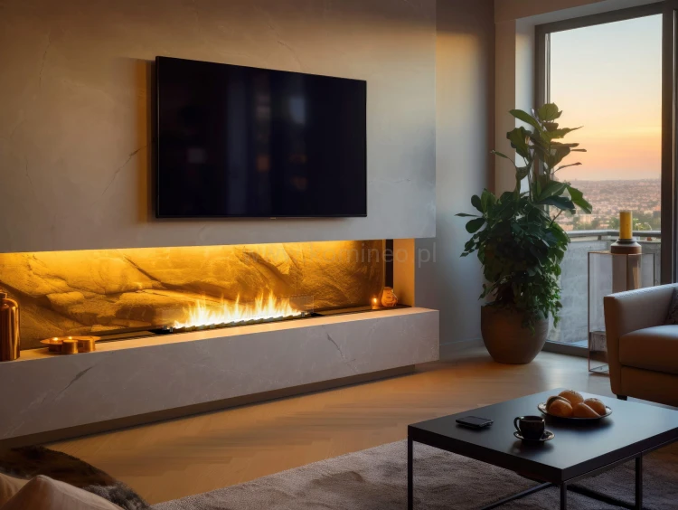 Biokominek do zabudowy INFIRE INSERT BLACK 1200 aranżacja