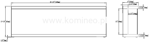 Kominek elektryczny trójstronny AFLAMO UNIQUE NH 140 - schemat